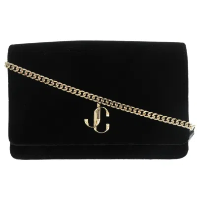 Pre-owned Jimmy Choo Leather Chain/shoulder Wallet () In Black