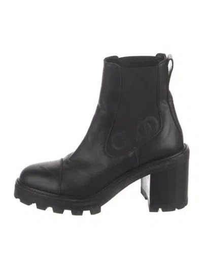 Pre-owned Jimmy Choo Leather Chelsea Boots In Black