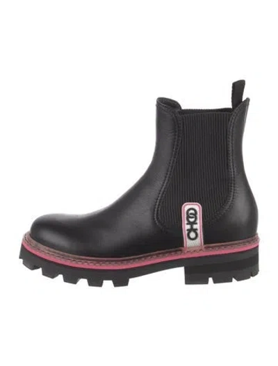 Pre-owned Jimmy Choo Leather Chelsea Boots In Black