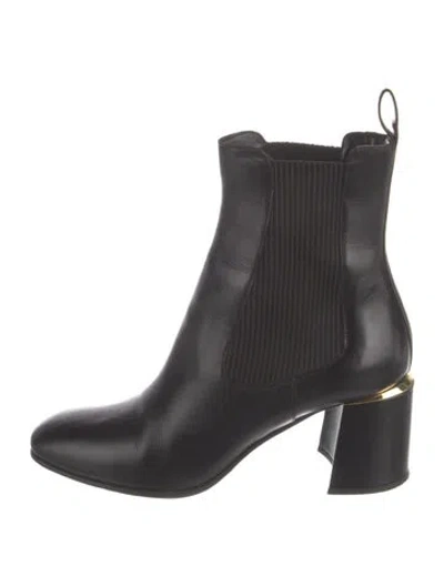 Pre-owned Jimmy Choo Leather Chelsea Boots In Black