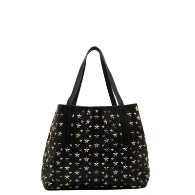 Pre-owned Jimmy Choo Leather Clutch Bag Handbag Shoulder Bag Tote Bag () In Black