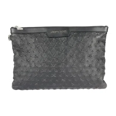 Pre-owned Jimmy Choo Leather Clutch Bag () In Black