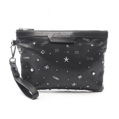 Pre-owned Jimmy Choo Leather Clutch Bag () In Black