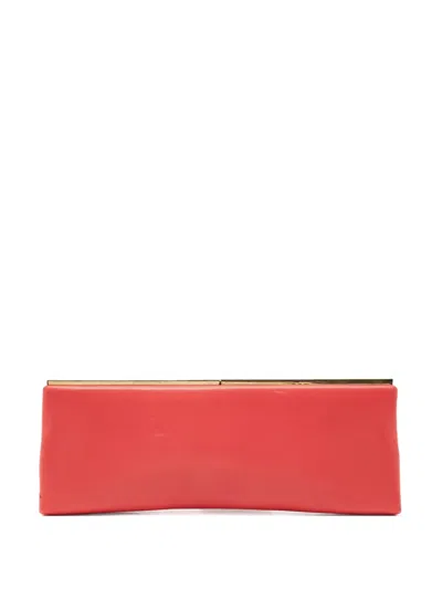 Pre-owned Jimmy Choo Leather Clutch Bag In Red