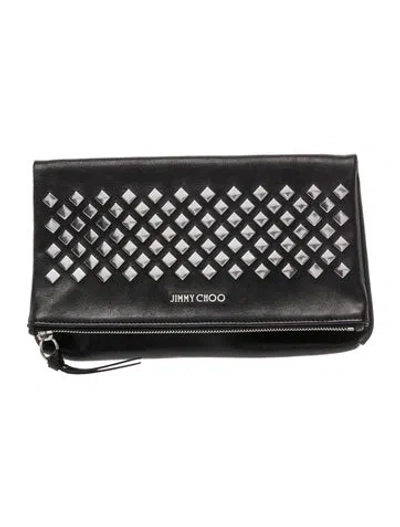 Pre-owned Jimmy Choo Leather Clutch In Black