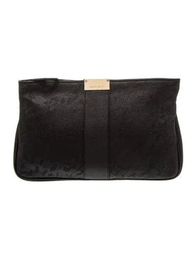 Pre-owned Jimmy Choo Leather Clutch In Black