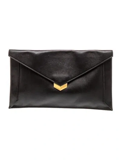 Pre-owned Jimmy Choo Leather Clutch In Black