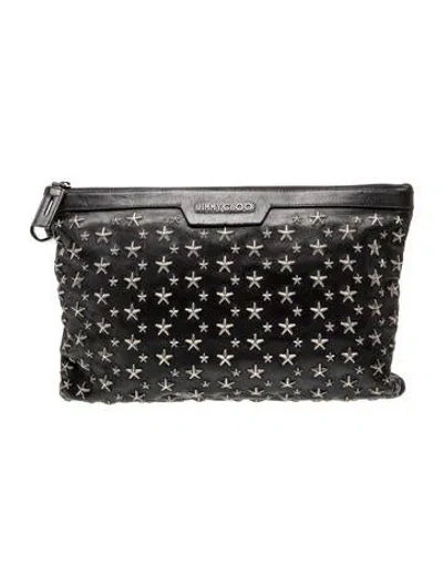 Pre-owned Jimmy Choo Leather Clutch In Black