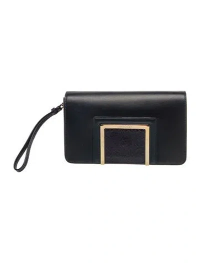 Pre-owned Jimmy Choo Leather Clutch In Black