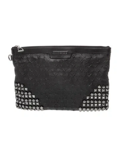 Pre-owned Jimmy Choo Leather Clutch In Black