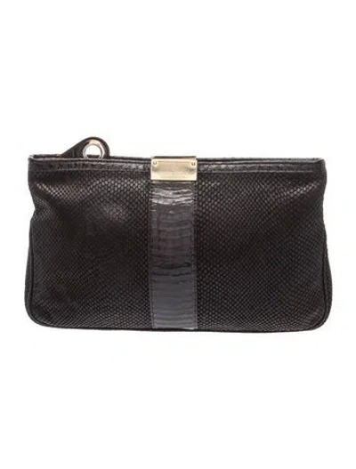 Pre-owned Jimmy Choo Leather Clutch In Black