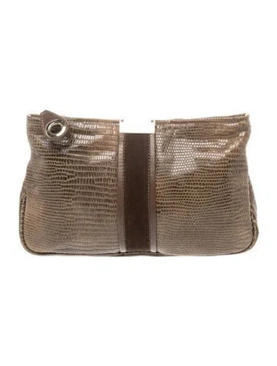 Pre-owned Jimmy Choo Leather Clutch In Brown