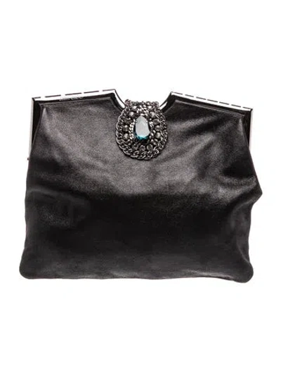 Pre-owned Jimmy Choo Leather Clutch In Grey