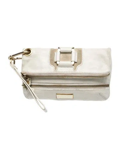 Pre-owned Jimmy Choo Leather Clutch In Neutral