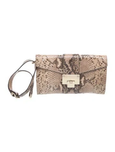 Pre-owned Jimmy Choo Leather Clutch In Neutral