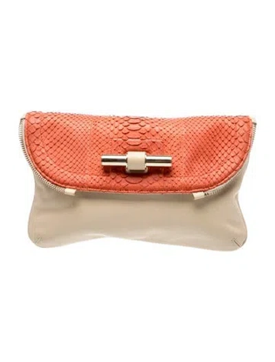 Pre-owned Jimmy Choo Leather Clutch In Neutral