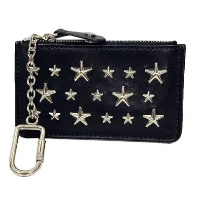 Pre-owned Jimmy Choo Leather Coin Purse/coin Case () In Black