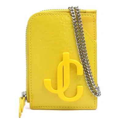 Pre-owned Jimmy Choo Leather Coin Purse/coin Case () In Yellow