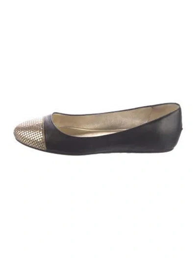Pre-owned Jimmy Choo Leather Colorblock Pattern Ballet Flats In Multi