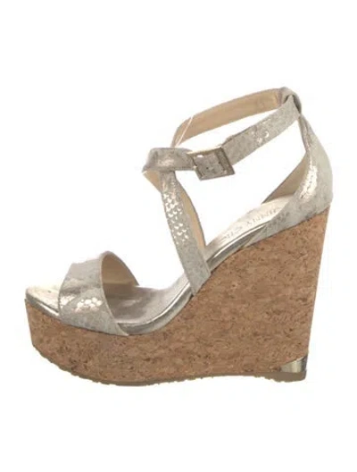 Pre-owned Jimmy Choo Leather Colorblock Pattern Espadrilles