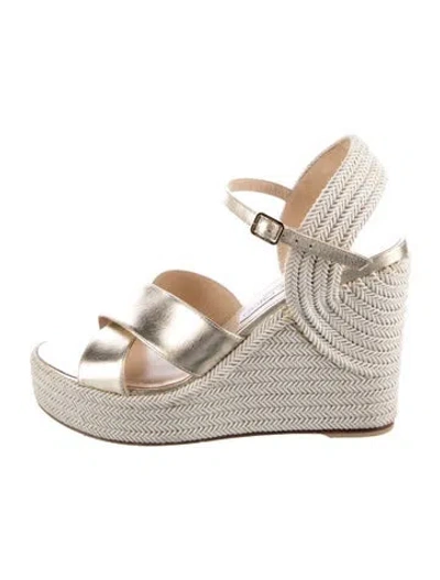 Pre-owned Jimmy Choo Leather Colorblock Pattern Espadrilles