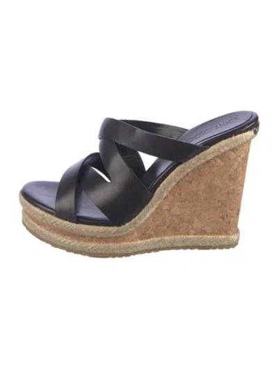 Pre-owned Jimmy Choo Leather Colorblock Pattern Espadrilles