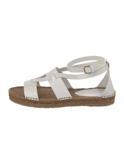 Pre-owned Jimmy Choo Leather Colorblock Pattern Gladiator Sandals In White