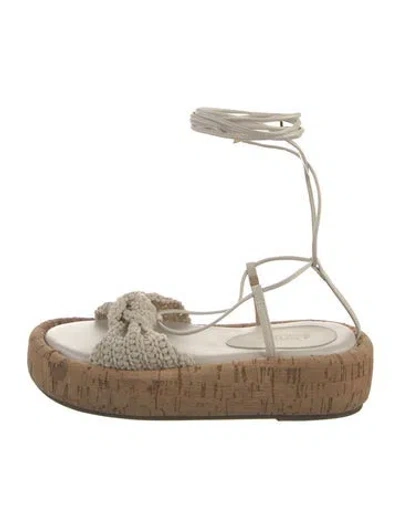 Pre-owned Jimmy Choo Leather Colorblock Pattern Sandals In Neutral