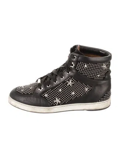 Pre-owned Jimmy Choo Leather Colorblock Pattern Wedge Sneakers In Multi