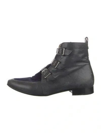 Pre-owned Jimmy Choo Leather Combat Boots In Black