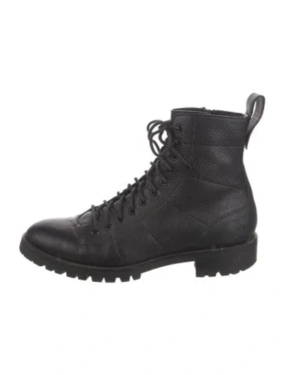 Pre-owned Jimmy Choo Leather Combat Boots In Black