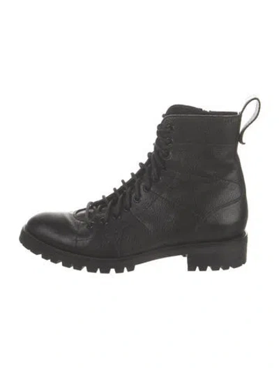 Pre-owned Jimmy Choo Leather Combat Boots In Black