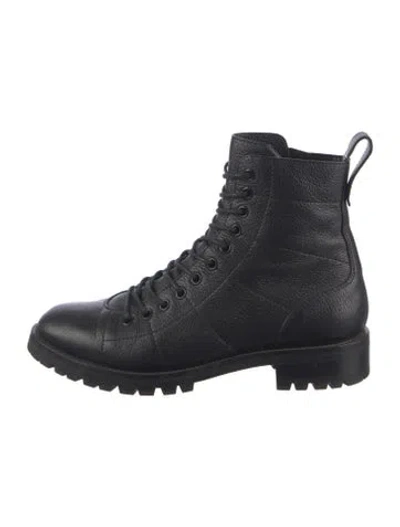 Pre-owned Jimmy Choo Leather Combat Boots In Black