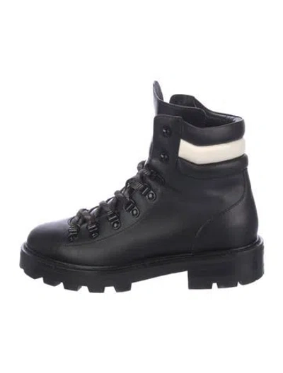 Pre-owned Jimmy Choo Leather Combat Boots In Black