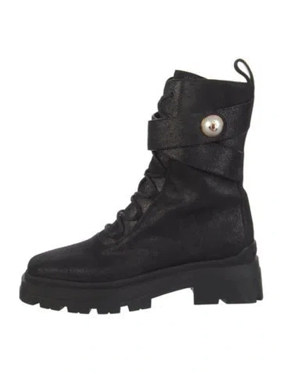 Pre-owned Jimmy Choo Leather Combat Boots In Black