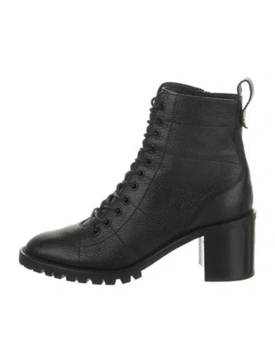 Pre-owned Jimmy Choo Leather Combat Boots In Black