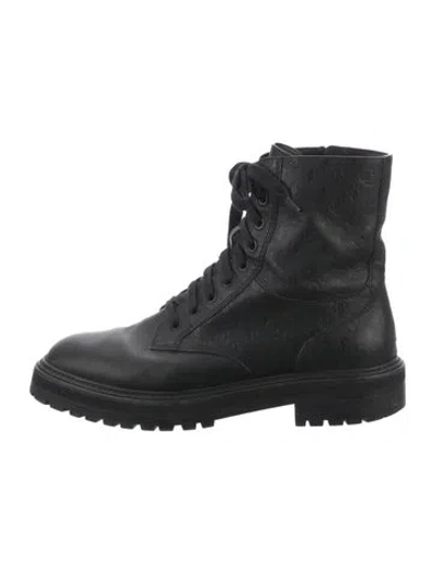 Pre-owned Jimmy Choo Leather Combat Boots In Black