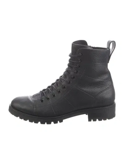 Pre-owned Jimmy Choo Leather Combat Boots In Black
