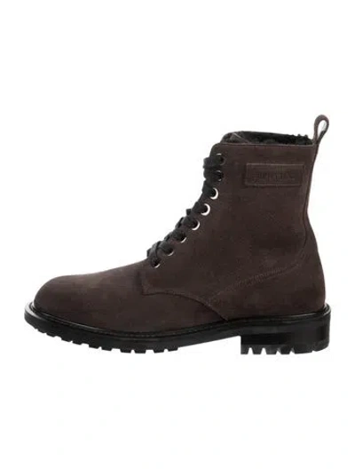 Pre-owned Jimmy Choo Leather Combat Boots In Brown