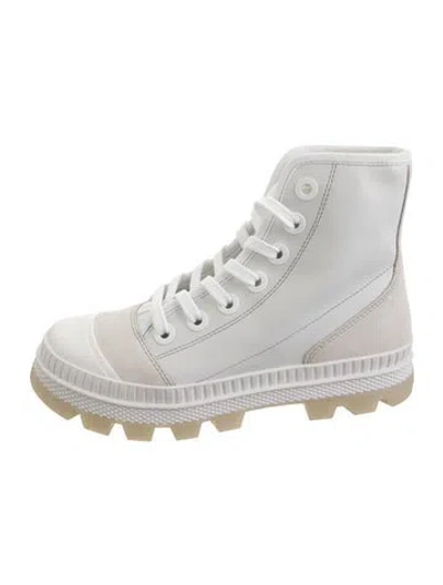 Pre-owned Jimmy Choo Leather Combat Boots In White