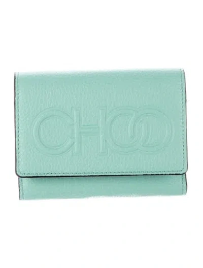 Pre-owned Jimmy Choo Leather Compact Wallet In Green