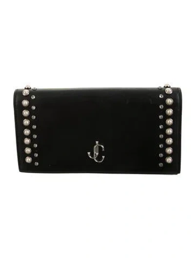 Pre-owned Jimmy Choo Leather Continental Wallet In Black