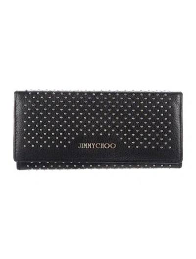 Pre-owned Jimmy Choo Leather Continental Wallet In Grey