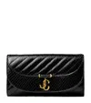 Jimmy Choo Leather Curve Chain Wallet In Black