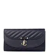 Jimmy Choo Leather Curve Chain Wallet In Blue