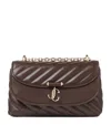 Jimmy Choo Leather Curve Cross-body Bag In Brown
