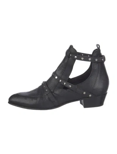 Pre-owned Jimmy Choo Leather Cutout Accent Boots In Black