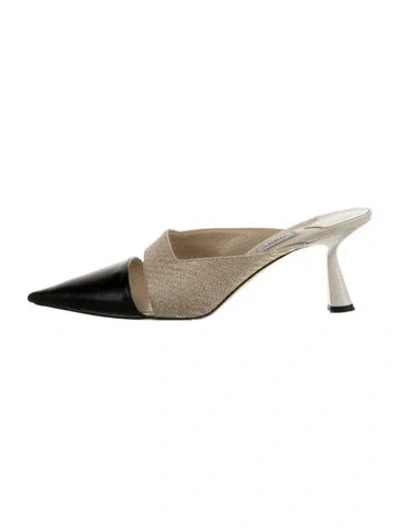 Pre-owned Jimmy Choo Leather Cutout Accent Mules