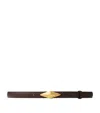 Jimmy Choo Leather Diamond Clasp Belt In Brown