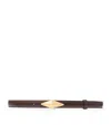 Jimmy Choo Leather Diamond Clasp Belt In Brown